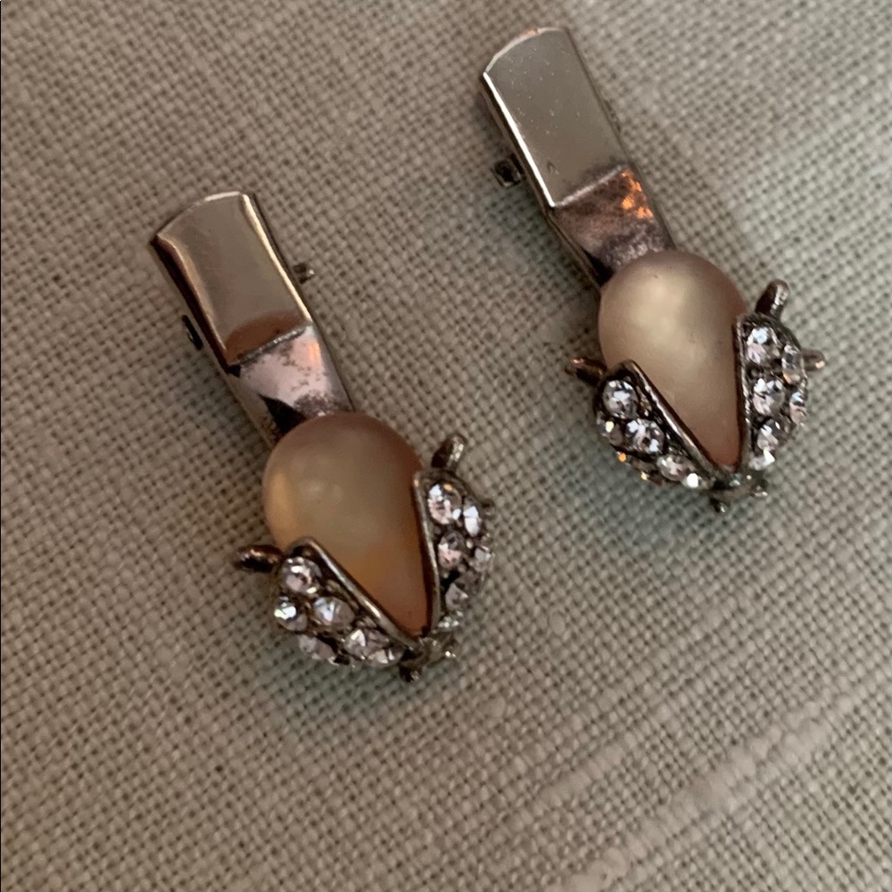 Ladybug Silver and Blush Colored Hair Clips